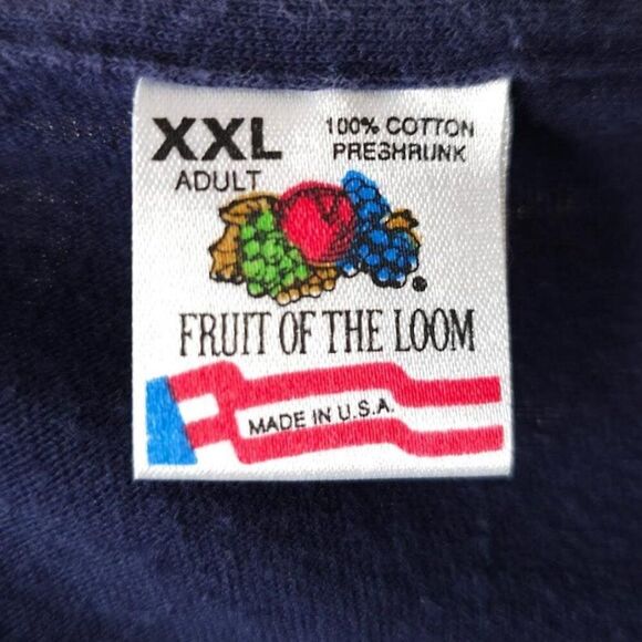 Vintage Horton T Shirt Mens Size 2XL Blue 90s Wow The Customer Made In USA - Picture 6 of 7